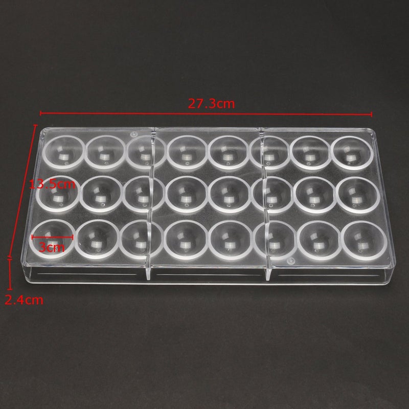 HAPYLY EQINI Chocolate Candy Mold PC Polycarbonate Chocolate Making Mould,BPA Free Soy Candle Wax Melt Durable Mold Easy Release Non-Stick (hemisphere) (white) 1pcs - Image 4